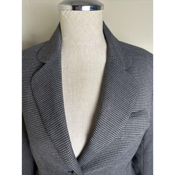 H&M Women’s Houndstooth Three Button Lined Blazer Jacket - Size 6 EUC - Picture 3 of 12